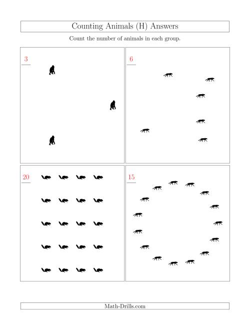 The Counting Animals in Mixed Arrangements (H) Math Worksheet Page 2
