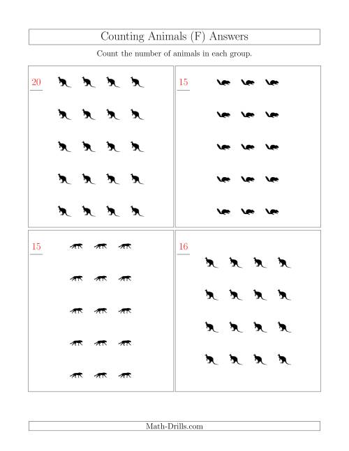 The Counting Animals in Rectangular Arrangements (F) Math Worksheet Page 2
