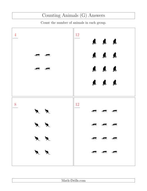 The Counting Animals in Rectangular Arrangements (G) Math Worksheet Page 2