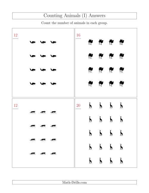 The Counting Animals in Rectangular Arrangements (I) Math Worksheet Page 2