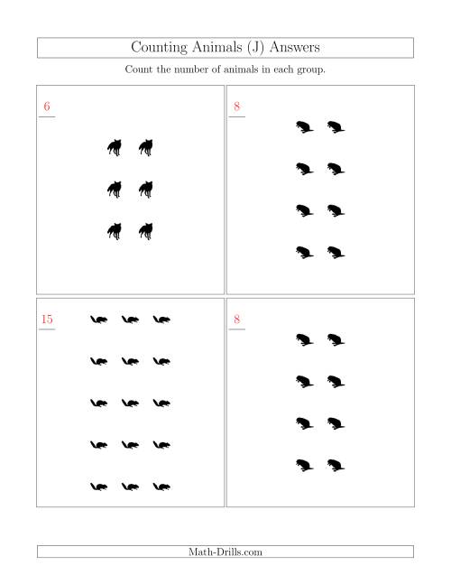 The Counting Animals in Rectangular Arrangements (J) Math Worksheet Page 2