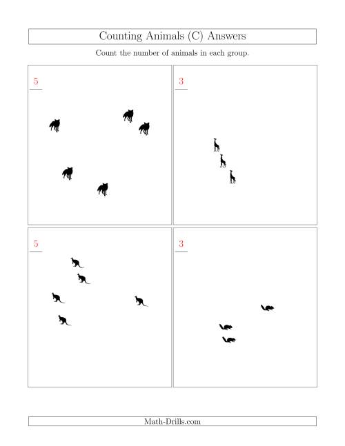 The Counting Animals in Scattered Arrangements (C) Math Worksheet Page 2
