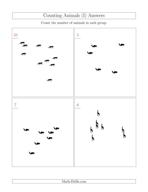 The Counting Animals in Scattered Arrangements (I) Math Worksheet Page 2
