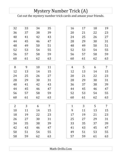 The Mystery Number Trick (A) Math Worksheet