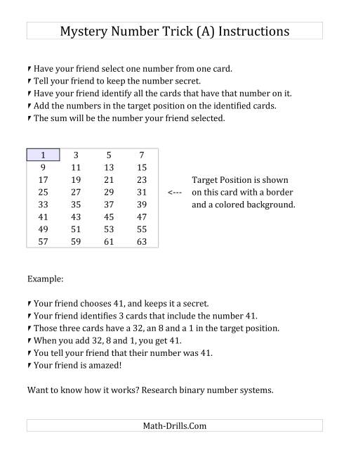 The Mystery Number Trick (A) Math Worksheet Page 2