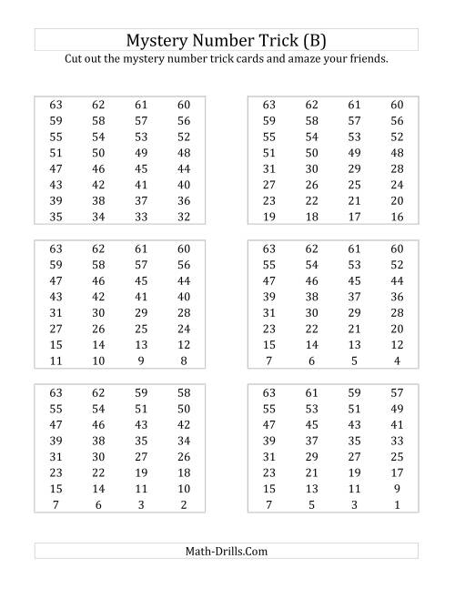 The Mystery Number Trick (B) Math Worksheet