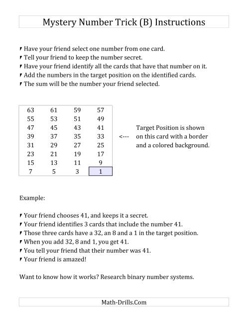 The Mystery Number Trick (B) Math Worksheet Page 2