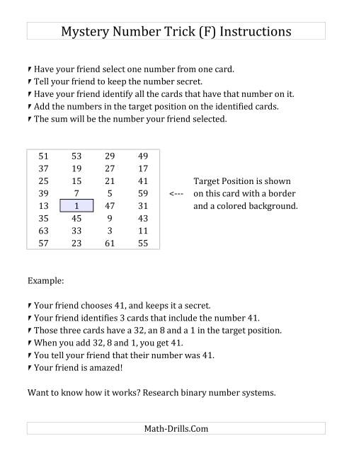 The Mystery Number Trick (F) Math Worksheet Page 2