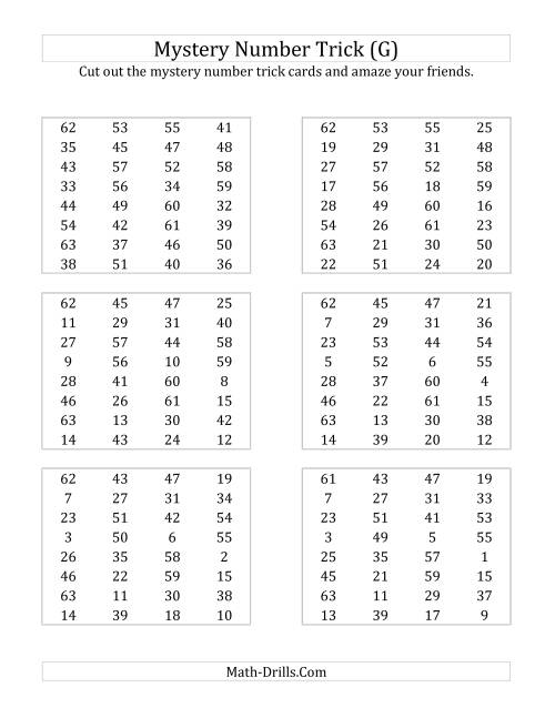 The Mystery Number Trick (G) Math Worksheet