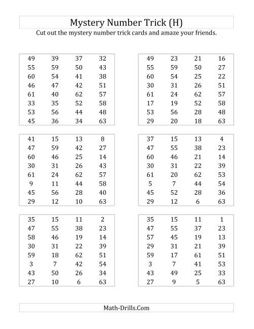 The Mystery Number Trick (H) Math Worksheet