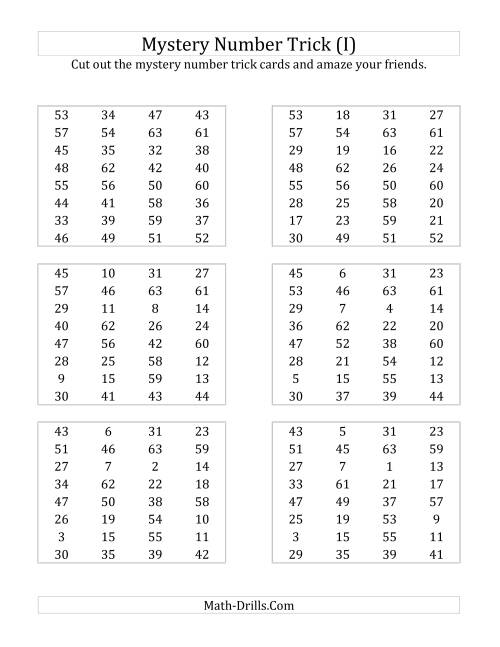 The Mystery Number Trick (I) Math Worksheet