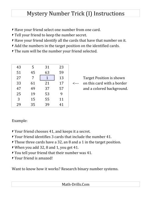 The Mystery Number Trick (I) Math Worksheet Page 2