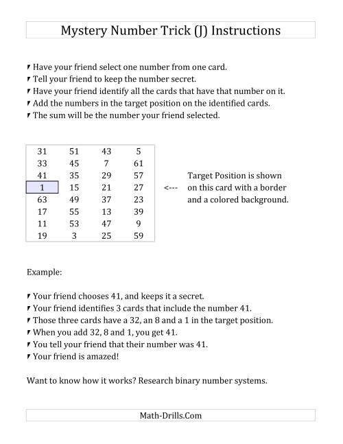 The Mystery Number Trick (J) Math Worksheet Page 2