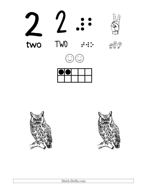 The Number 2 Recognition Poster with a Bird Theme Math Worksheet