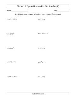 order of operations word problems worksheet pdf