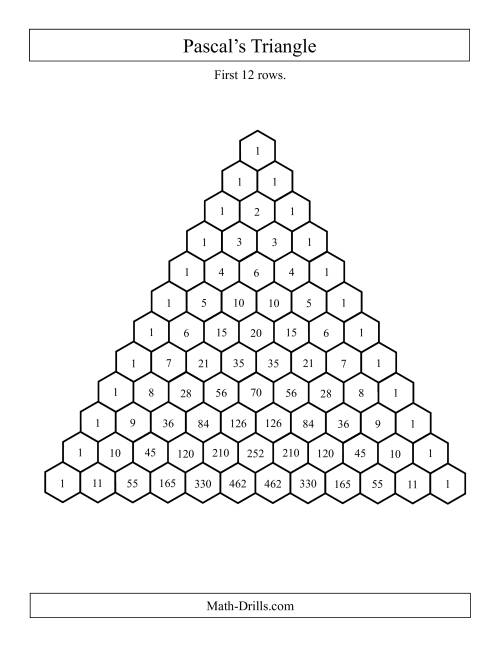 The Pascal's Triangle -- Both Filled Out and Blank (All) Math Worksheet