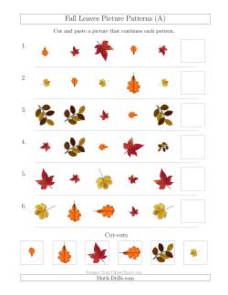 Fall Leaves Picture Patterns with Shape, Size and Rotation Attributes
