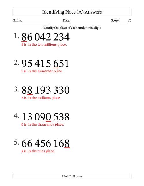 The SI Format Identifying Place from Ones to Ten Millions (Large Print) (All) Math Worksheet Page 2