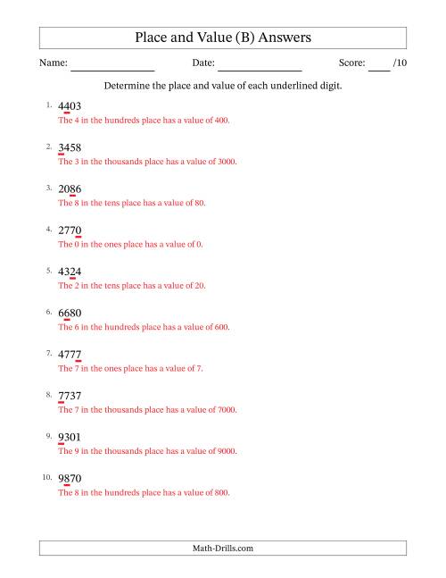 The SI Format Determining Place and Value from Ones to Thousands (B) Math Worksheet Page 2