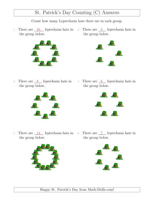 The Counting Leprechaun Hats in Circular Arrangements (C) Math Worksheet Page 2