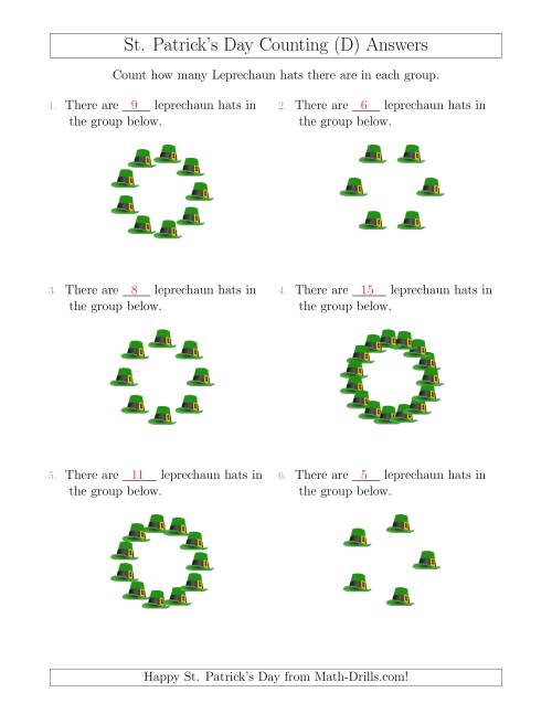 The Counting Leprechaun Hats in Circular Arrangements (D) Math Worksheet Page 2