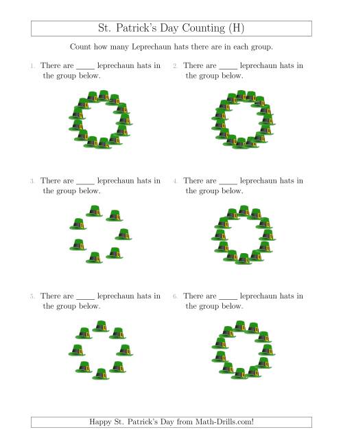 The Counting Leprechaun Hats in Circular Arrangements (H) Math Worksheet