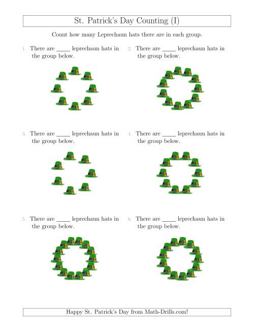 The Counting Leprechaun Hats in Circular Arrangements (I) Math Worksheet
