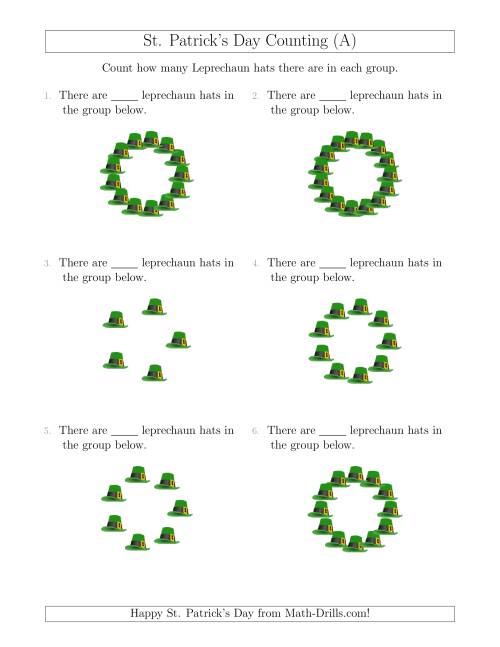 The Counting Leprechaun Hats in Circular Arrangements (All) Math Worksheet