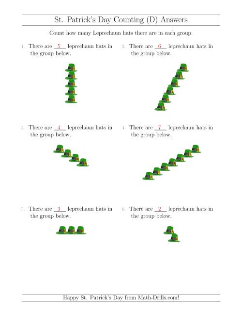 The Counting Leprechaun Hats in Linear Arrangements (D) Math Worksheet Page 2