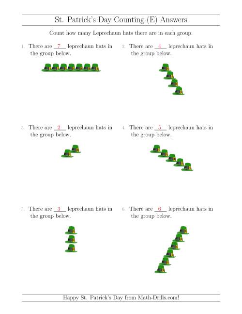 The Counting Leprechaun Hats in Linear Arrangements (E) Math Worksheet Page 2