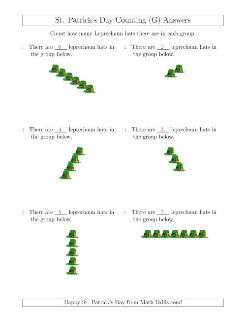 The Counting Leprechaun Hats in Linear Arrangements (G) Math Worksheet Page 2