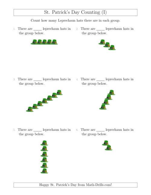 The Counting Leprechaun Hats in Linear Arrangements (I) Math Worksheet