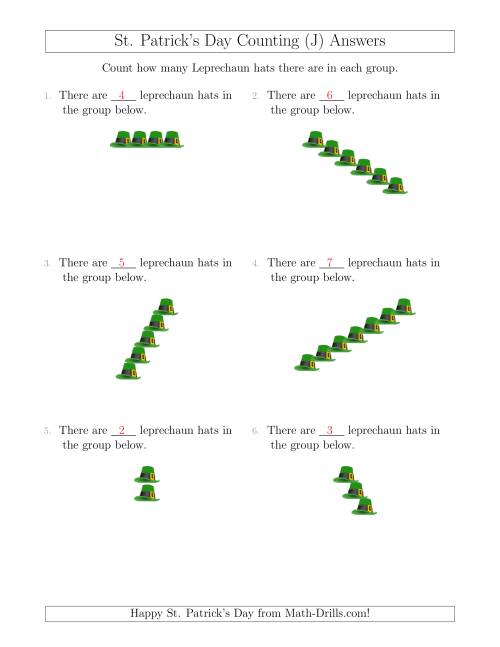 The Counting Leprechaun Hats in Linear Arrangements (J) Math Worksheet Page 2