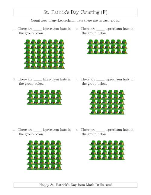 The Counting Leprechaun Hats in Rectangular Arrangements (F) Math Worksheet