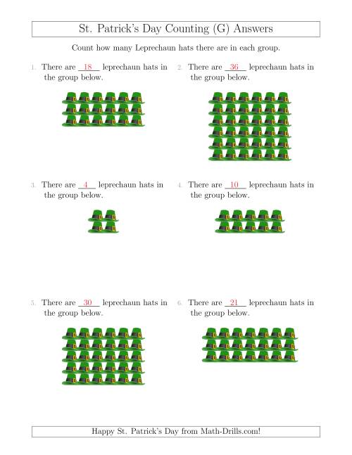 The Counting Leprechaun Hats in Rectangular Arrangements (G) Math Worksheet Page 2