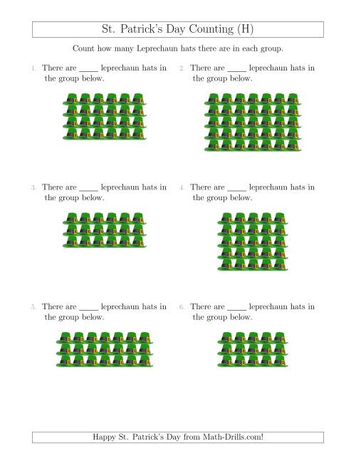 The Counting Leprechaun Hats in Rectangular Arrangements (H) Math Worksheet