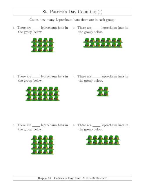 The Counting Leprechaun Hats in Rectangular Arrangements (I) Math Worksheet