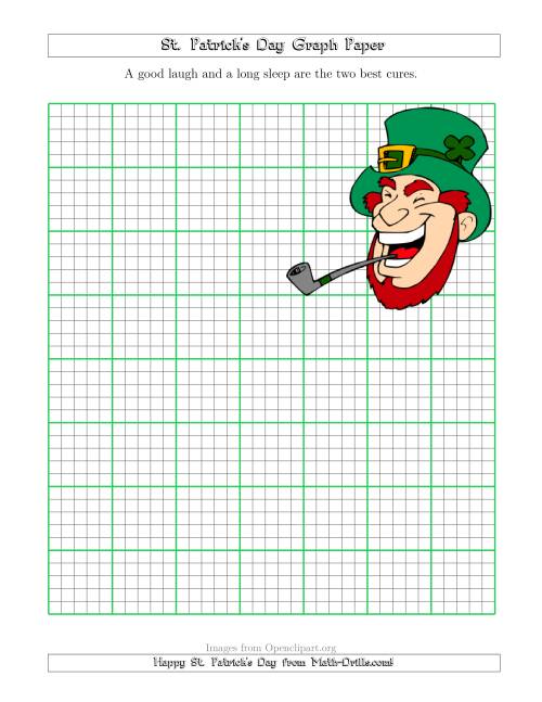 The St. Patrick's Day Graph Paper 5 Lines Per Inch with a Leprechaun Theme Math Worksheet