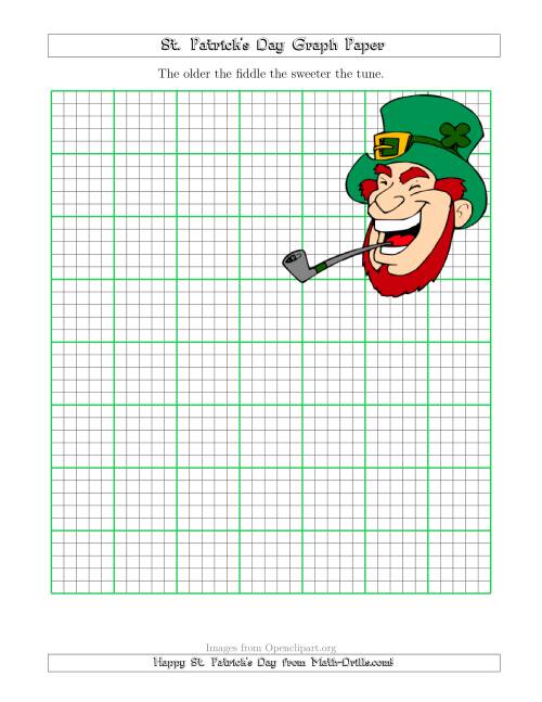 The St. Patrick's Day Graph Paper 2.5/0.5 cm with a Leprechaun Theme Math Worksheet