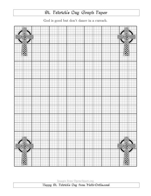 The St. Patrick's Day Graph Paper Metric 3 Line with a Celtic Cross Theme Math Worksheet