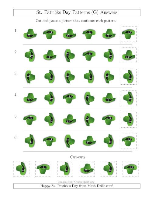 The St. Patrick's Day Picture Patterns with Rotation Attribute Only (G) Math Worksheet Page 2