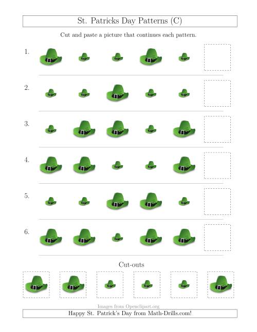 The St. Patrick's Day Picture Patterns with Size Attribute Only (C) Math Worksheet