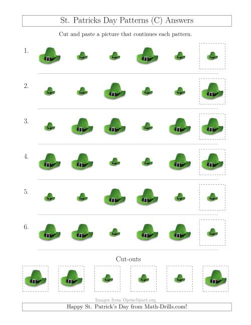The St. Patrick's Day Picture Patterns with Size Attribute Only (C) Math Worksheet Page 2