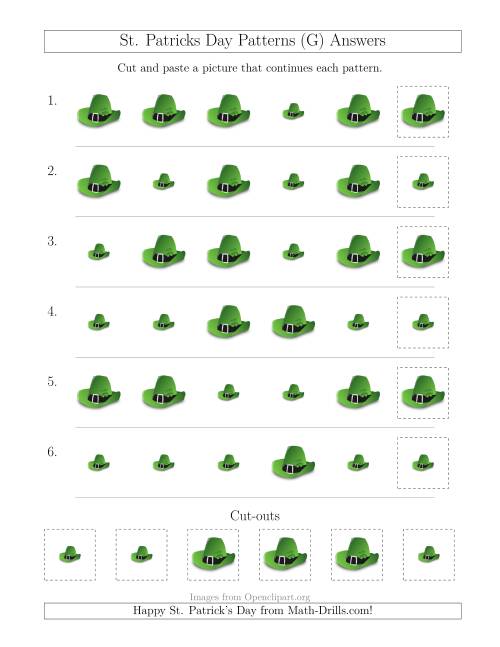 The St. Patrick's Day Picture Patterns with Size Attribute Only (G) Math Worksheet Page 2