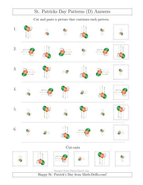 The St. Patrick's Day Picture Patterns with Size and Rotation Attributes (D) Math Worksheet Page 2