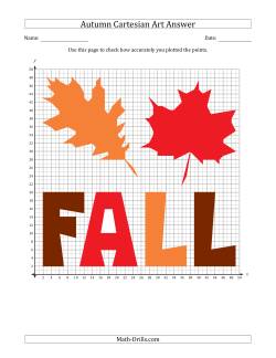 Autumn Cartesian Art Fall Leaf Design (One Quadrant)