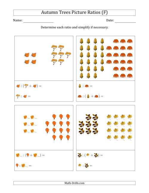 The Autumn Trees Picture Ratios (Grouped) (F) Math Worksheet