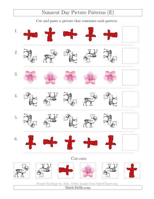 The Nunavut Day Picture Patterns with Rotation Attribute Only (E) Math Worksheet