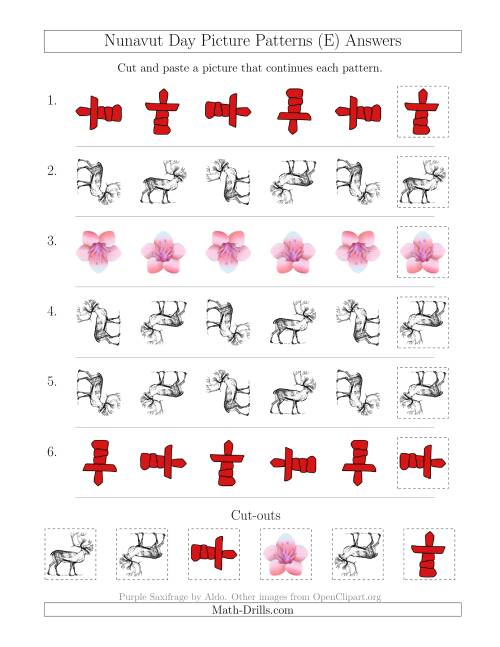 The Nunavut Day Picture Patterns with Rotation Attribute Only (E) Math Worksheet Page 2