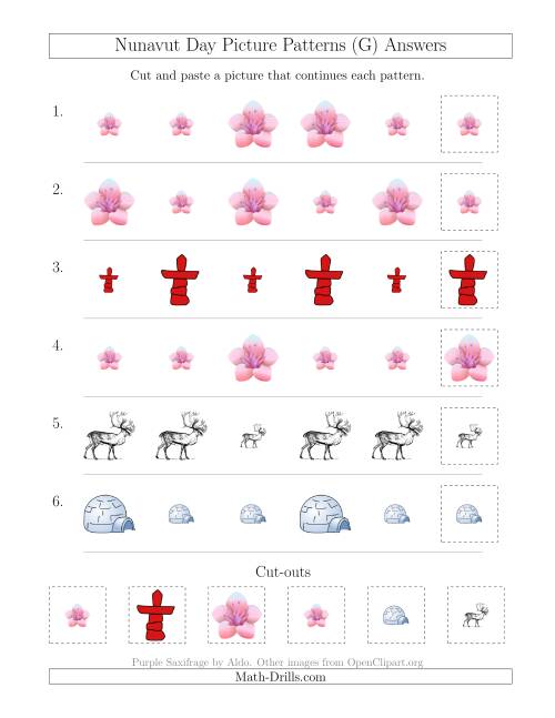 The Nunavut Day Picture Patterns with Size Attribute Only (G) Math Worksheet Page 2